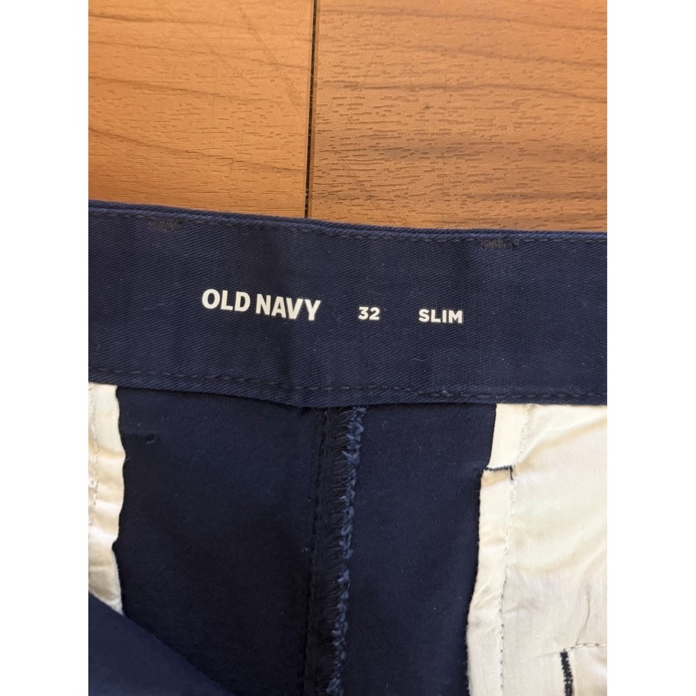 NWT Old Navy Dark Blue Chino Shorts Cotton Stretch 7" In Men's Size 32 Slim Fit - Picture 3 of 13